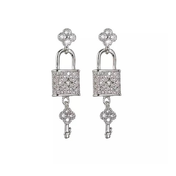 Blossom Lock & Key Earrings - Picture 3 of 10